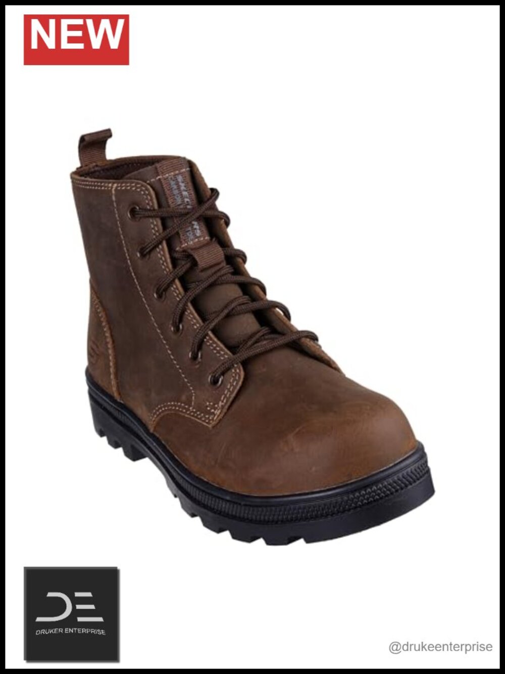Women's Safety Toe Ankle Boots Slip Resistant Work Shoes Lace Up Leather